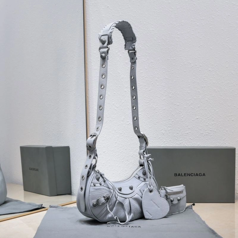 Balenciaga Light Gray Crescent Bag - 26cm Size Sleek 72716
