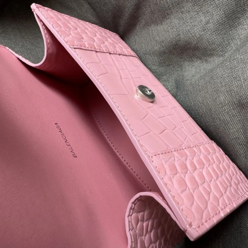 Breathable Balenciaga Light Pink Crocodile Hourglass XS Bag with Silver Buckle 69994