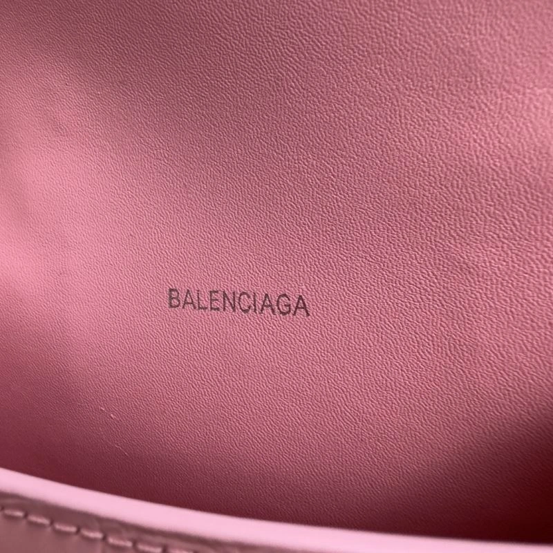 Breathable Balenciaga Light Pink Crocodile Hourglass XS Bag with Silver Buckle 69994