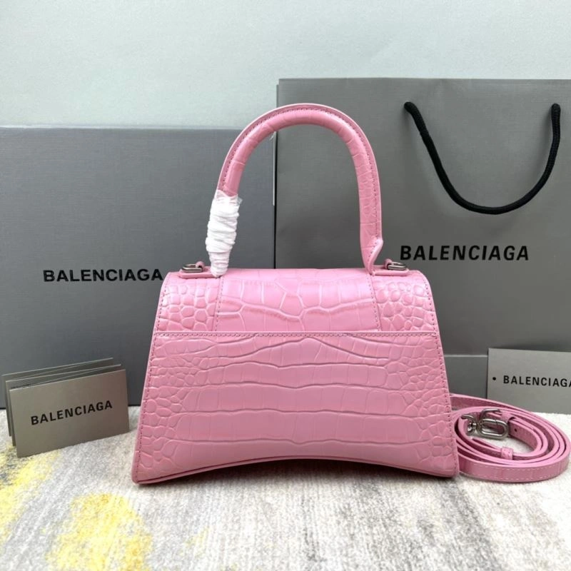 Premium Balenciaga Light Pink Crocodile Pattern Balenciaga Hourglass Bag 78733