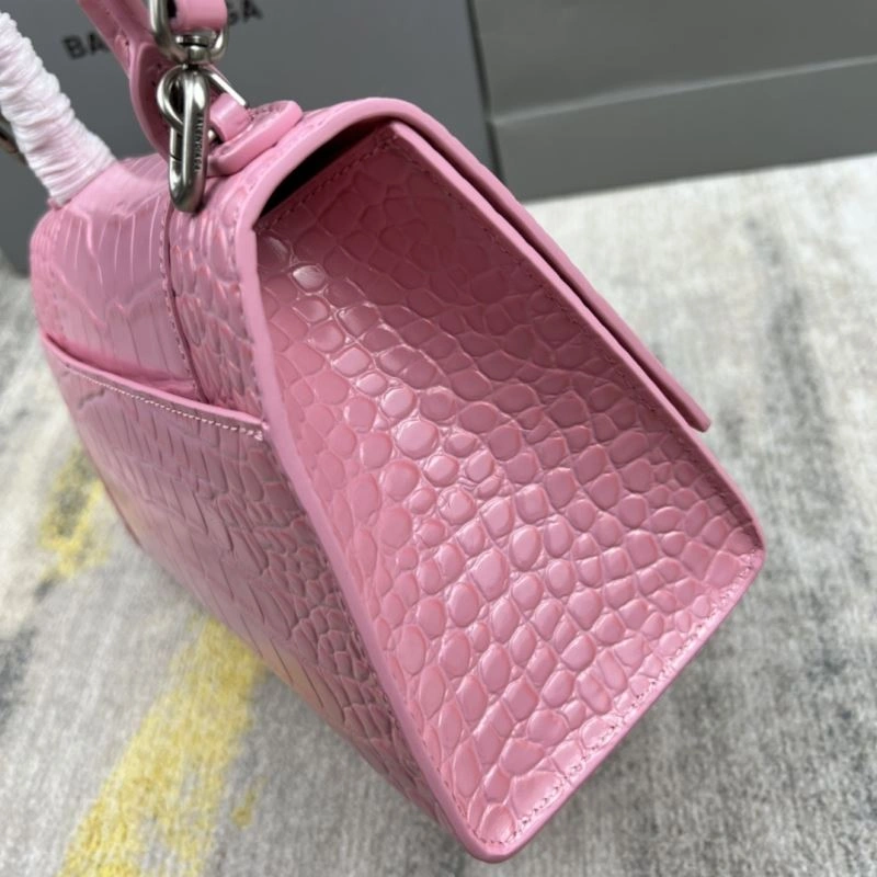 Premium Balenciaga Light Pink Crocodile Pattern Balenciaga Hourglass Bag 78733