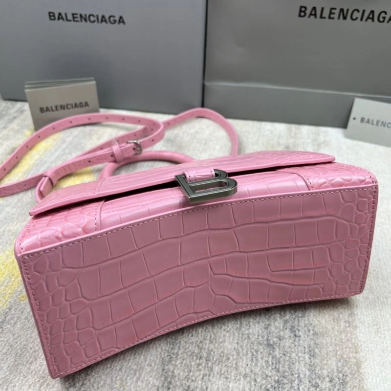 Premium Balenciaga Light Pink Crocodile Pattern Balenciaga Hourglass Bag 78733