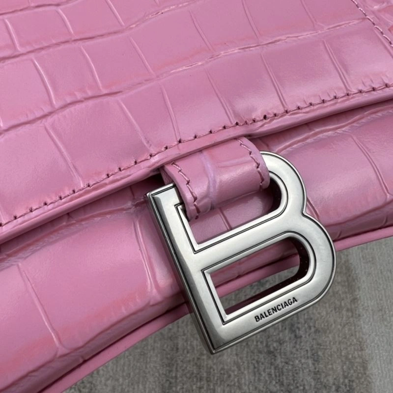 Premium Balenciaga Light Pink Crocodile Pattern Balenciaga Hourglass Bag 78733