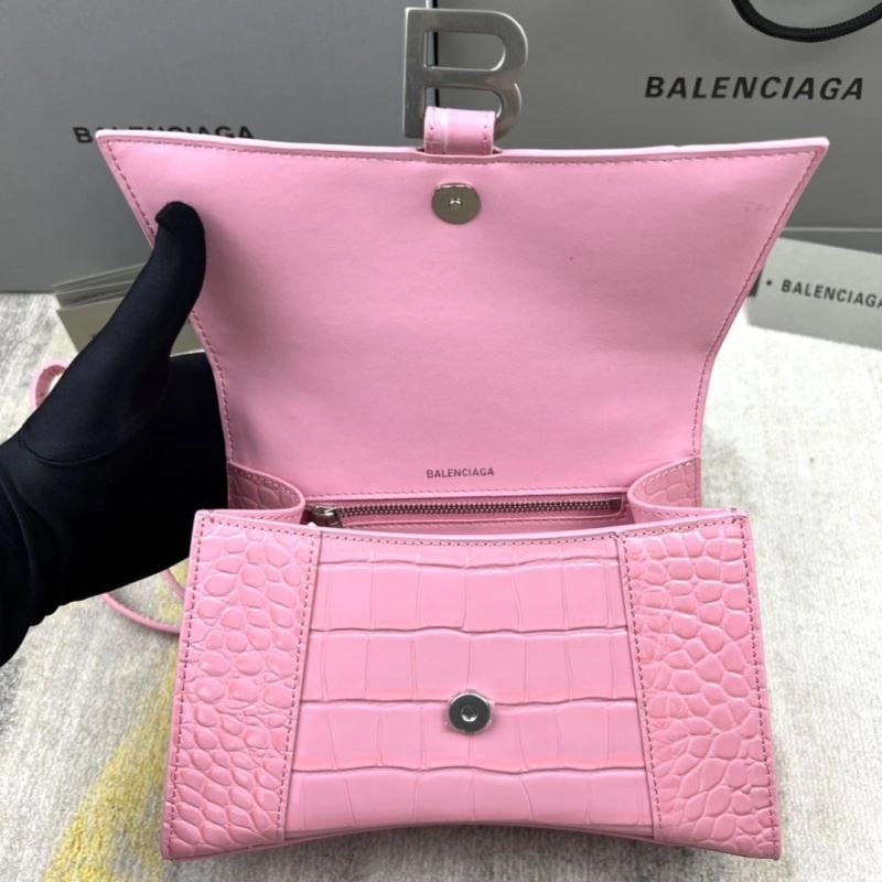 Premium Balenciaga Light Pink Crocodile Pattern Balenciaga Hourglass Bag 78733