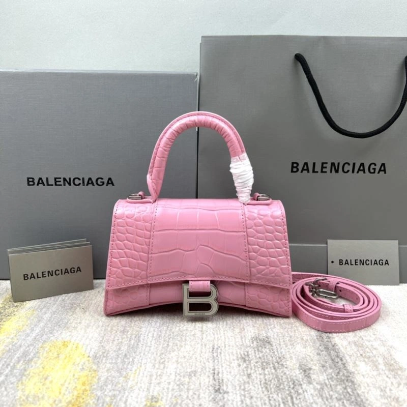 Balenciaga Light Pink Crocodile Pattern Balenciaga Hourglass Bag XS OdorResistant 78723
