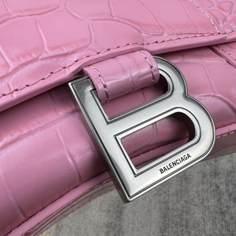 Balenciaga Light Pink Crocodile Pattern Balenciaga Hourglass Bag XS OdorResistant 78723