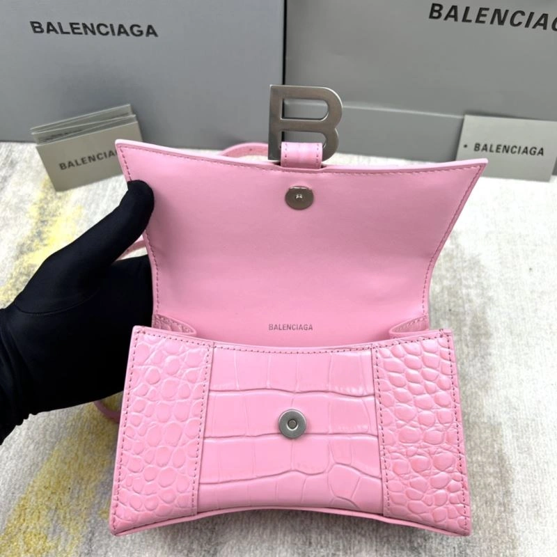 Balenciaga Light Pink Crocodile Pattern Balenciaga Hourglass Bag XS OdorResistant 78723