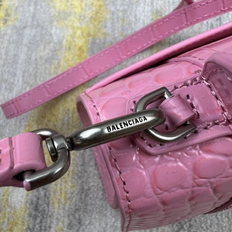 Balenciaga Light Pink Crocodile Pattern Balenciaga Hourglass Bag XS OdorResistant 78723