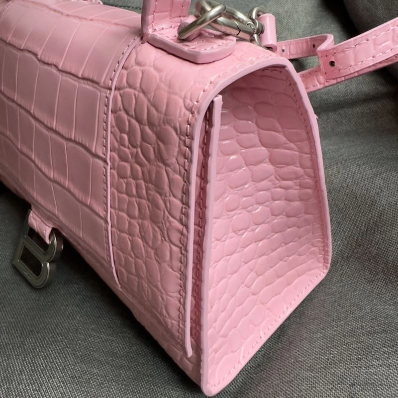Balenciaga Light Pink Crocodile Pattern Hourglass Bag S Size AllSeason 70037