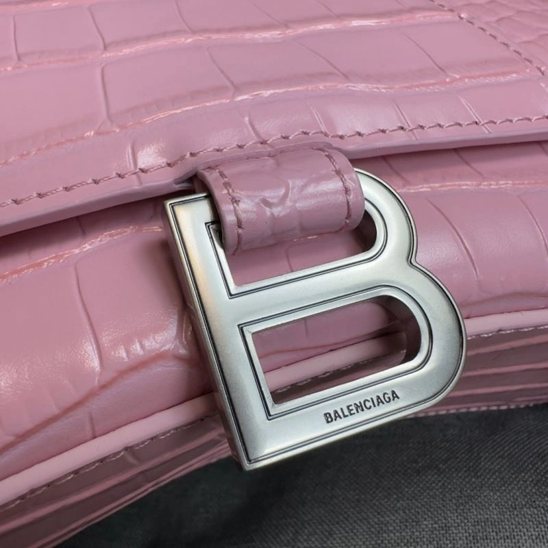 Balenciaga Light Pink Crocodile Pattern Hourglass Bag S Size AllSeason 70037