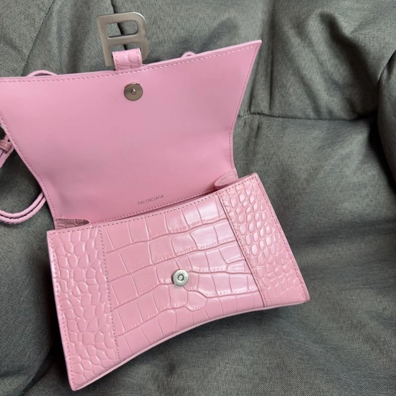 Balenciaga Light Pink Crocodile Pattern Hourglass Bag S Size AllSeason 70037