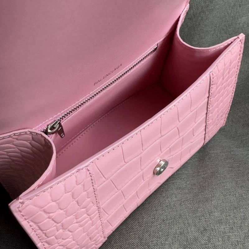 Balenciaga Light Pink Crocodile Pattern Hourglass Bag S Size AllSeason 70037