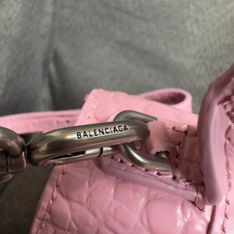 Balenciaga Light Pink Crocodile Pattern Hourglass Bag S Size AllSeason 70037