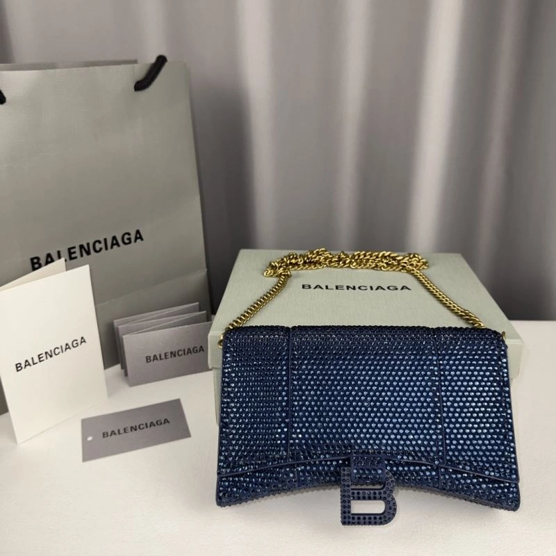 Balenciaga Limited Edition Hourglass Rhinestone Chain Bag Sleek 75314