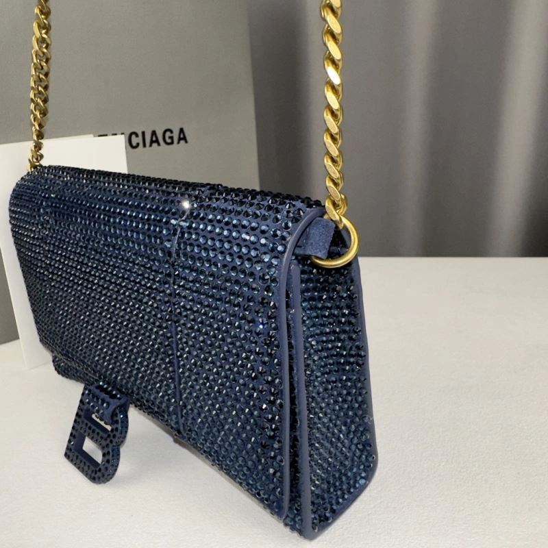 Balenciaga Limited Edition Hourglass Rhinestone Chain Bag Sleek 75314