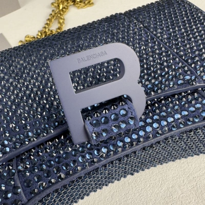 Balenciaga Limited Edition Hourglass Rhinestone Chain Bag Sleek 75314