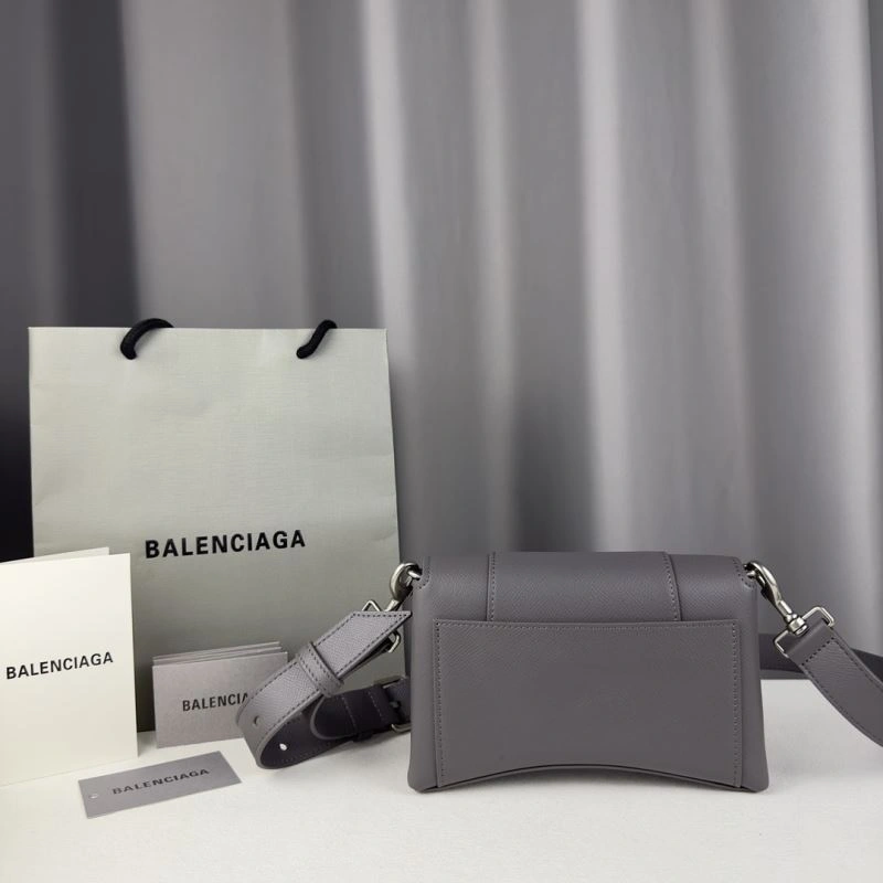 Balenciaga Litchi Grey Hourglass Bag - Unisex  Curved Design Popular 78637