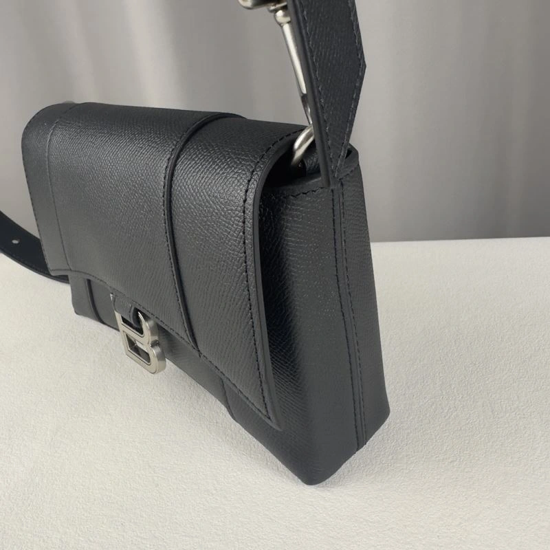 Balenciaga Litchi Grey Hourglass Bag - Unisex  Curved Design Popular 78637