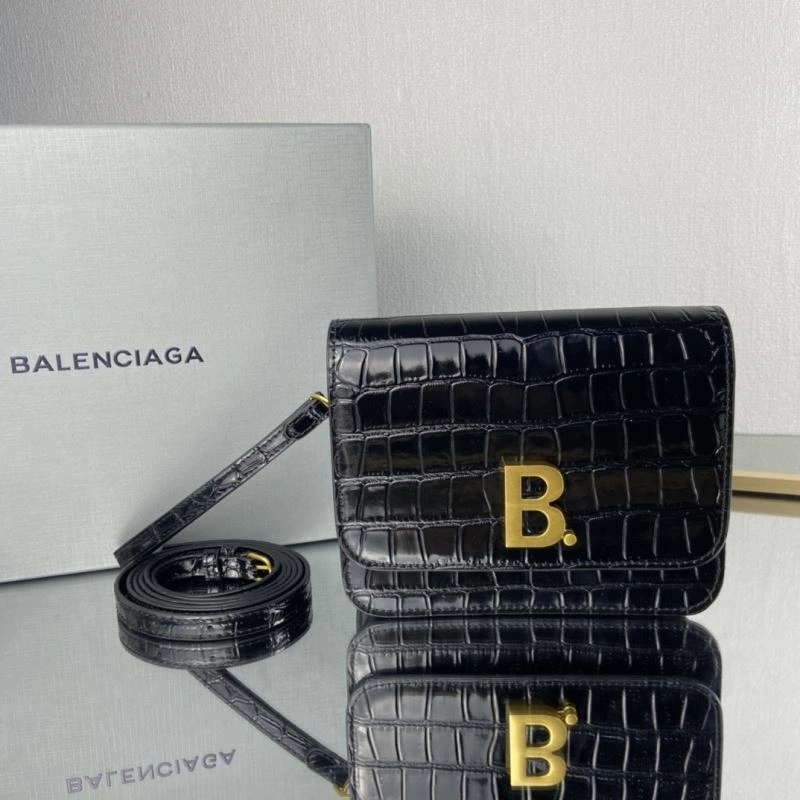 Balenciaga Luxe Crocodile-Embossed Big B Tofu Bag TopPick 78323