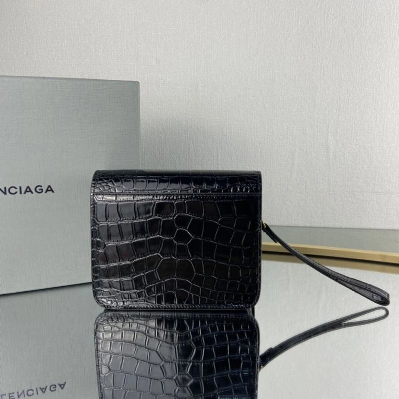 Balenciaga Luxe Crocodile-Embossed Big B Tofu Bag TopPick 78323