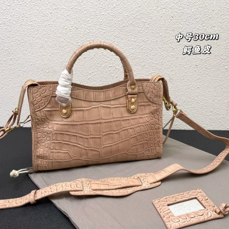 Balenciaga Luxe Crocodile Motorcycle Bag with Gold Accents Seasonal 72638