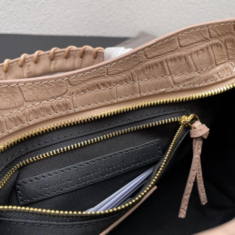 Balenciaga Luxe Crocodile Motorcycle Bag with Gold Accents Seasonal 72638