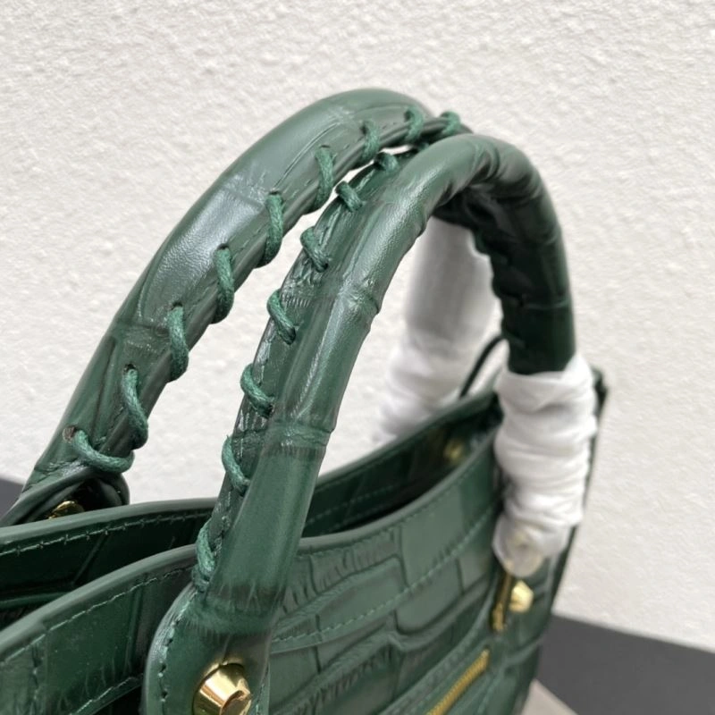 Unique Balenciaga Luxe Crocodile Motorcycle Bag with Gold Accents 72632