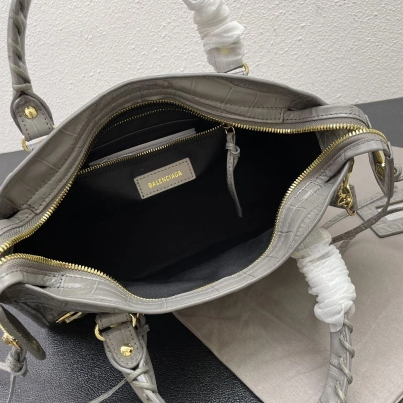 Balenciaga Luxe Crocodile Motorcycle Bag with Gold Accents GoodFit 72626