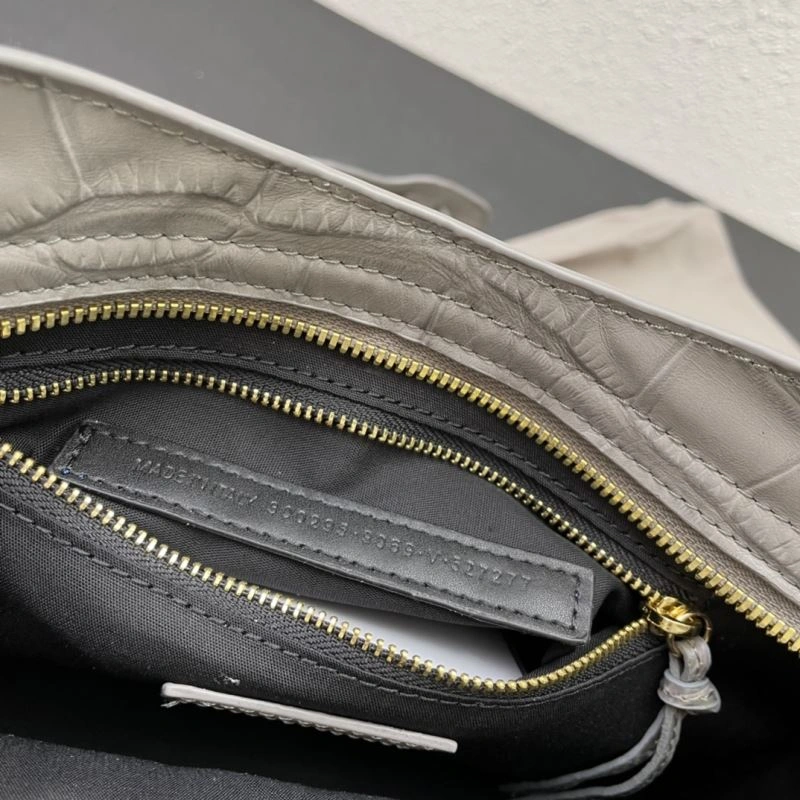 Balenciaga Luxe Crocodile Motorcycle Bag with Gold Accents GoodFit 72626