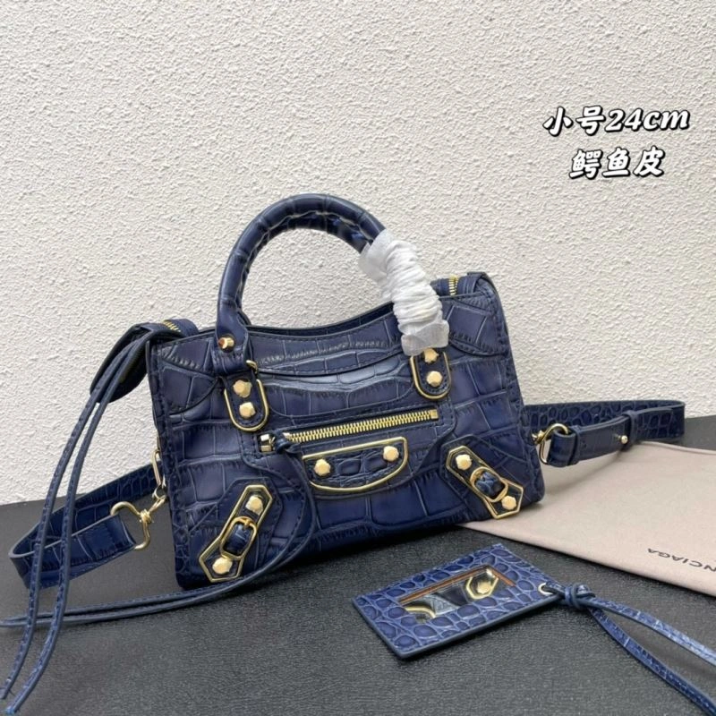 Balenciaga Luxe Crocodile Motorcycle Bag with Gold Hardware FashionForward 72633