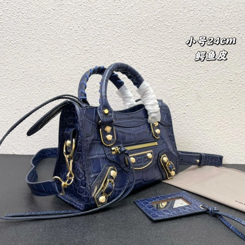 Balenciaga Luxe Crocodile Motorcycle Bag with Gold Hardware FashionForward 72633