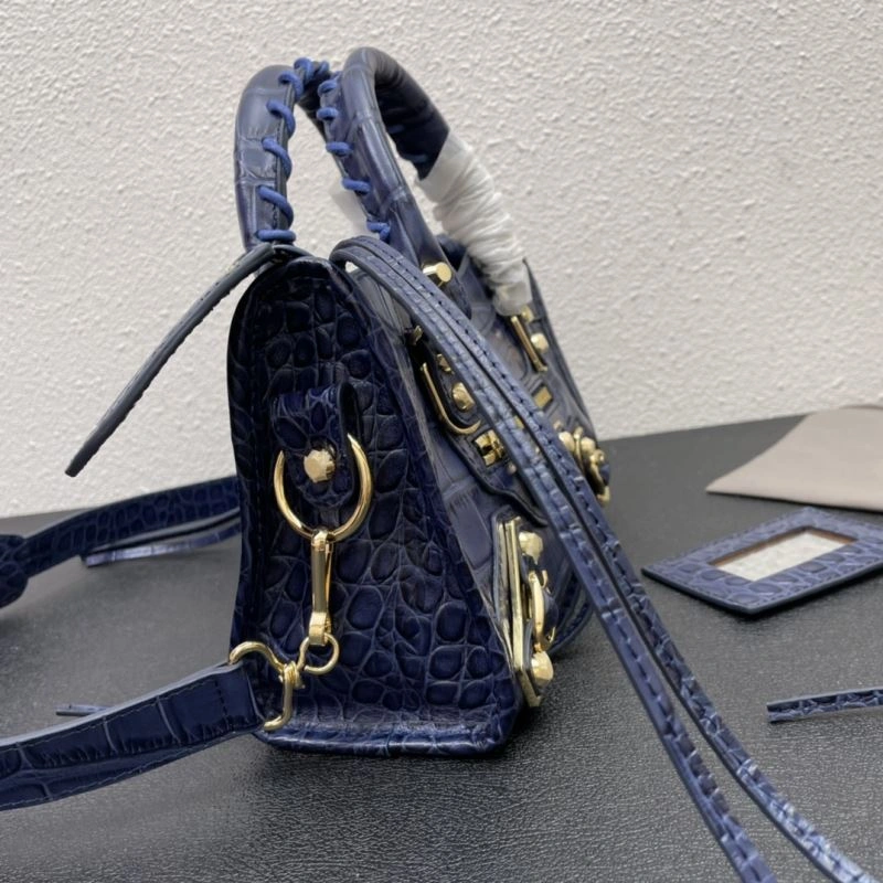 Balenciaga Luxe Crocodile Motorcycle Bag with Gold Hardware FashionForward 72633