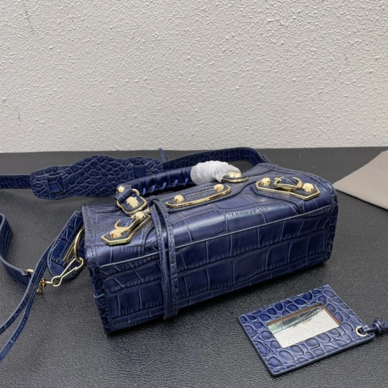 Balenciaga Luxe Crocodile Motorcycle Bag with Gold Hardware FashionForward 72633