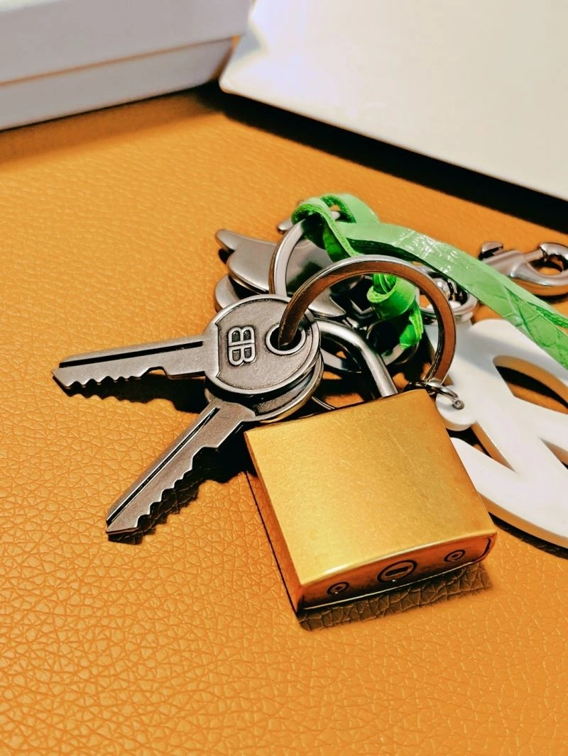 Packable Balenciaga Luxe Gold Textured Keychain -  Accessory 70122