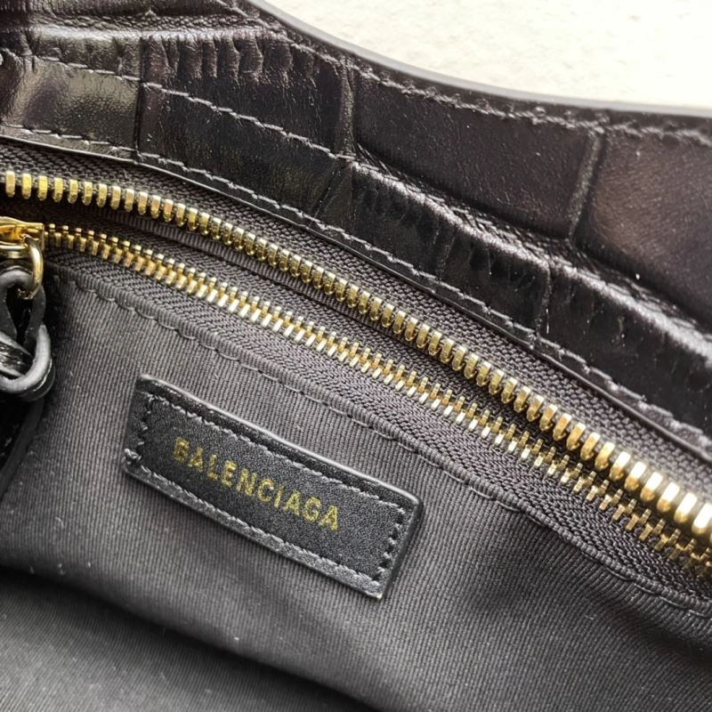 Elegant Balenciaga Luxury Crocodile Motorcycle Bag with Gold Hardware 72645