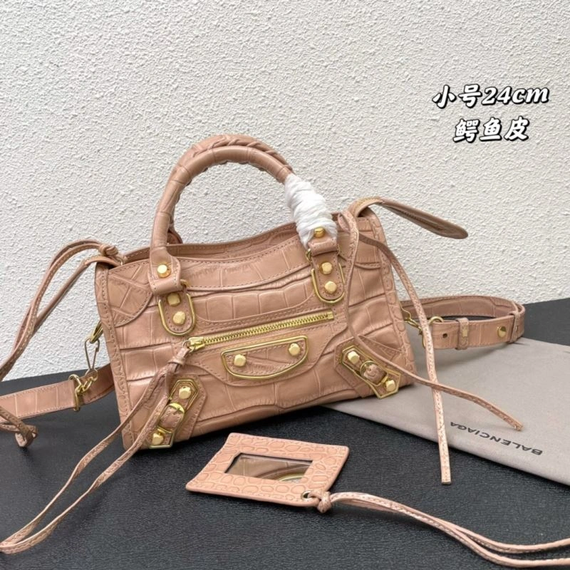 Balenciaga Luxury Crocodile Pattern Motorcycle Bag with Tassel WaterResistant 72671