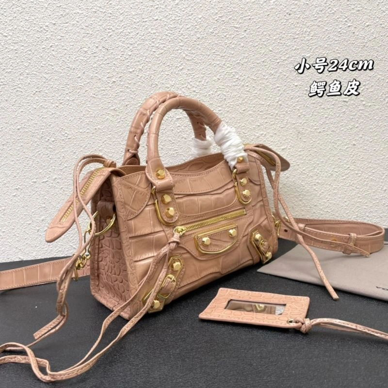 Balenciaga Luxury Crocodile Pattern Motorcycle Bag with Tassel WaterResistant 72671