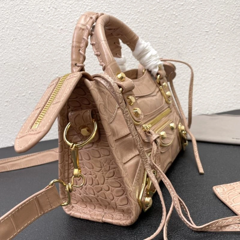 Balenciaga Luxury Crocodile Pattern Motorcycle Bag with Tassel WaterResistant 72671