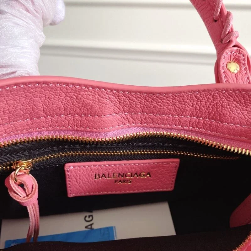 Balenciaga Luxury Pink Goat Leather Motorcycle Bag with Gold Buckle TopPick 38293