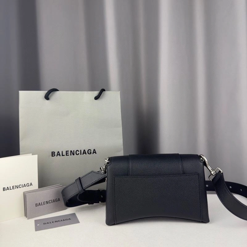 Functional Balenciaga Lychee Black Hourglass Bag -  Curved Design 78642