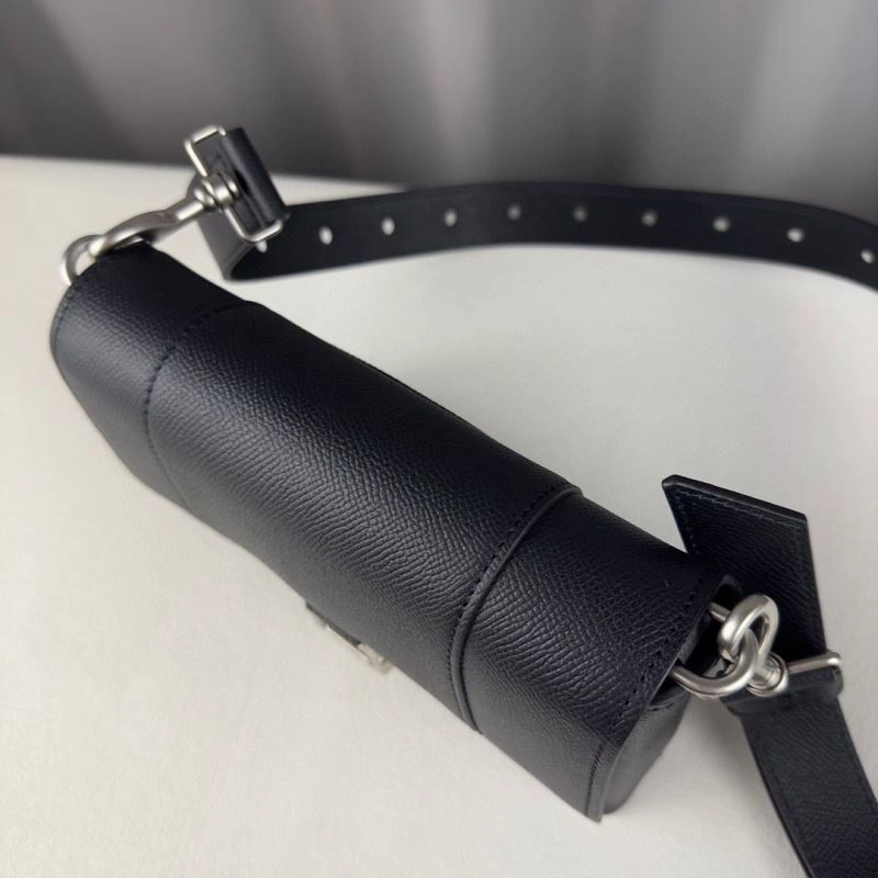 Functional Balenciaga Lychee Black Hourglass Bag -  Curved Design 78642