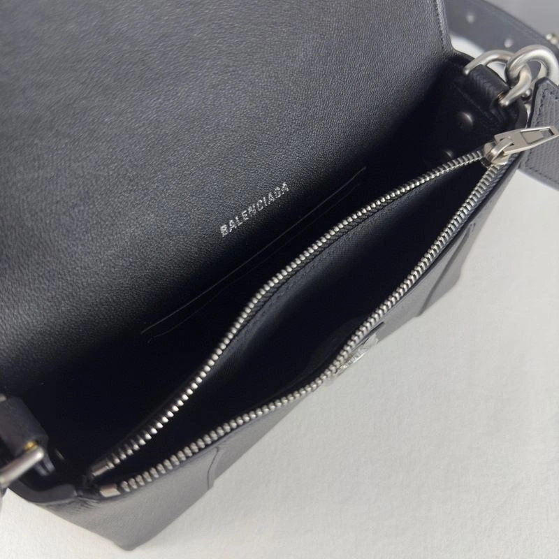 Functional Balenciaga Lychee Black Hourglass Bag -  Curved Design 78642