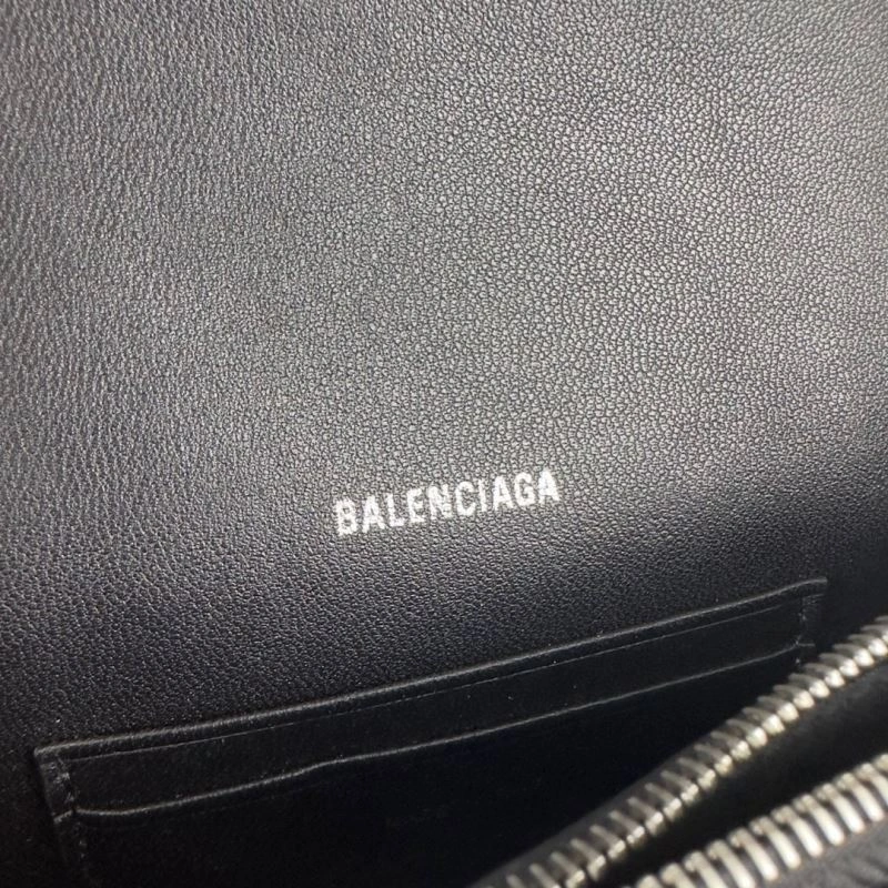 Functional Balenciaga Lychee Black Hourglass Bag -  Curved Design 78642