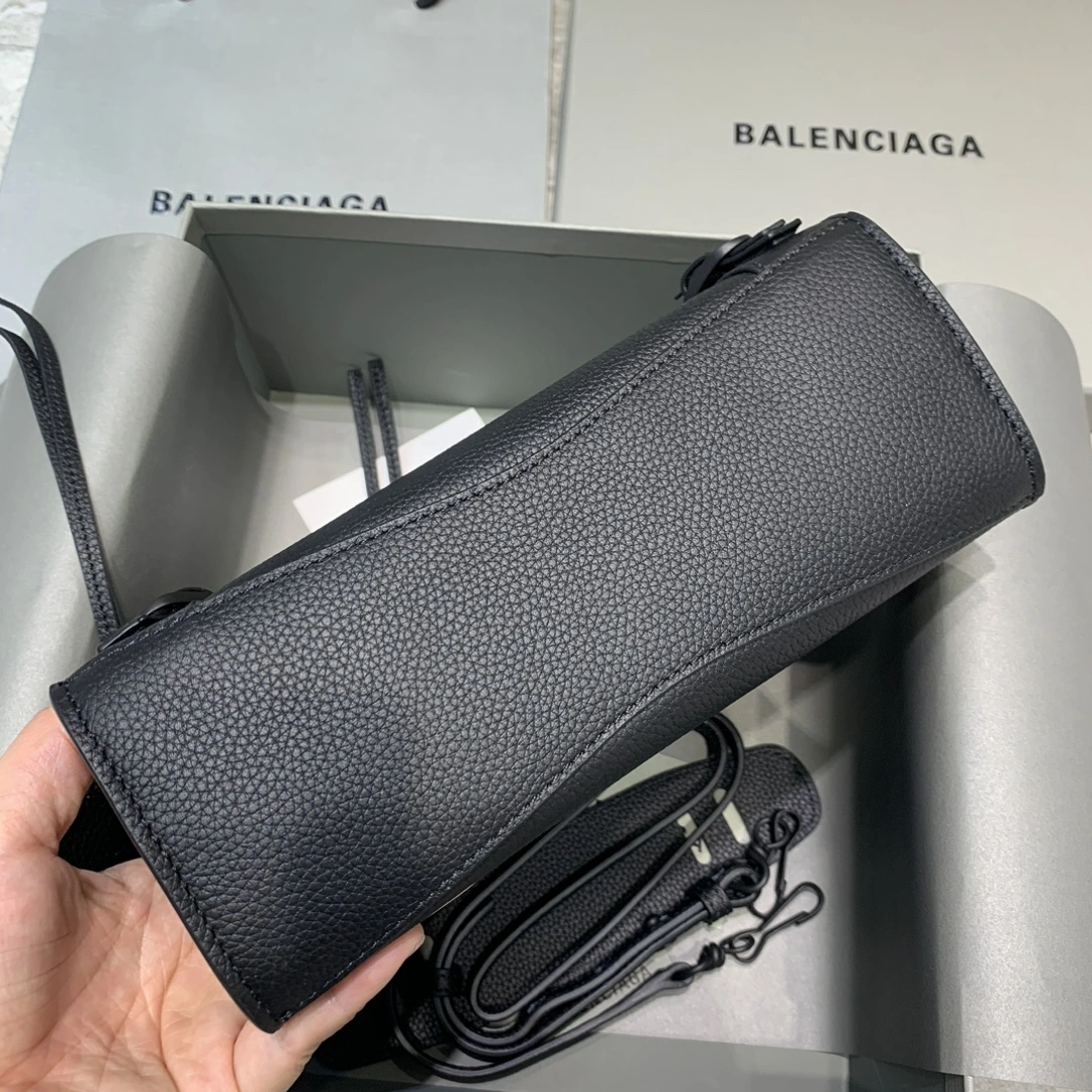 Vibrant Balenciaga Lychee Noir Neo  Motorcycle Handbag - Small Size 64706