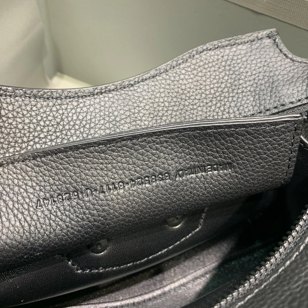 Vibrant Balenciaga Lychee Noir Neo  Motorcycle Handbag - Small Size 64706