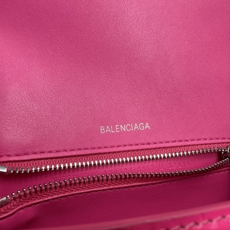 Balenciaga Magenta Hourglass Crocodile Pattern Bag S Size Seasonal 70033