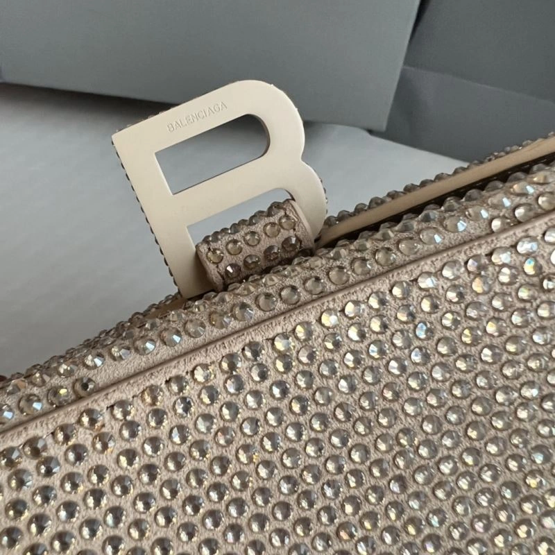 Neat Balenciaga Milk Tea Hourglass Bling Bag - Studded Elegance 70057