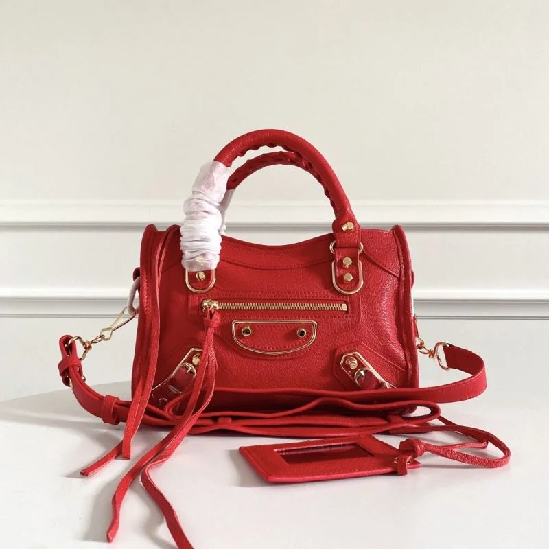 SmoothTexture Balenciaga Mini  Goatskin Motorcycle Bag with Gold Buckle 38315