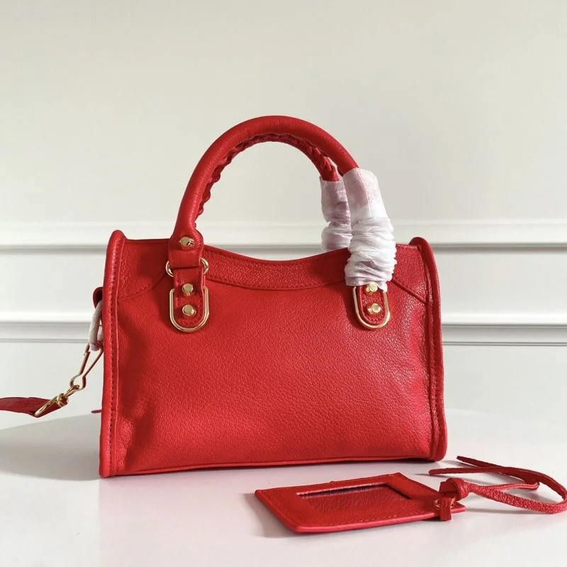 SmoothTexture Balenciaga Mini  Goatskin Motorcycle Bag with Gold Buckle 38315