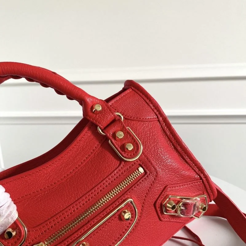 SmoothTexture Balenciaga Mini  Goatskin Motorcycle Bag with Gold Buckle 38315